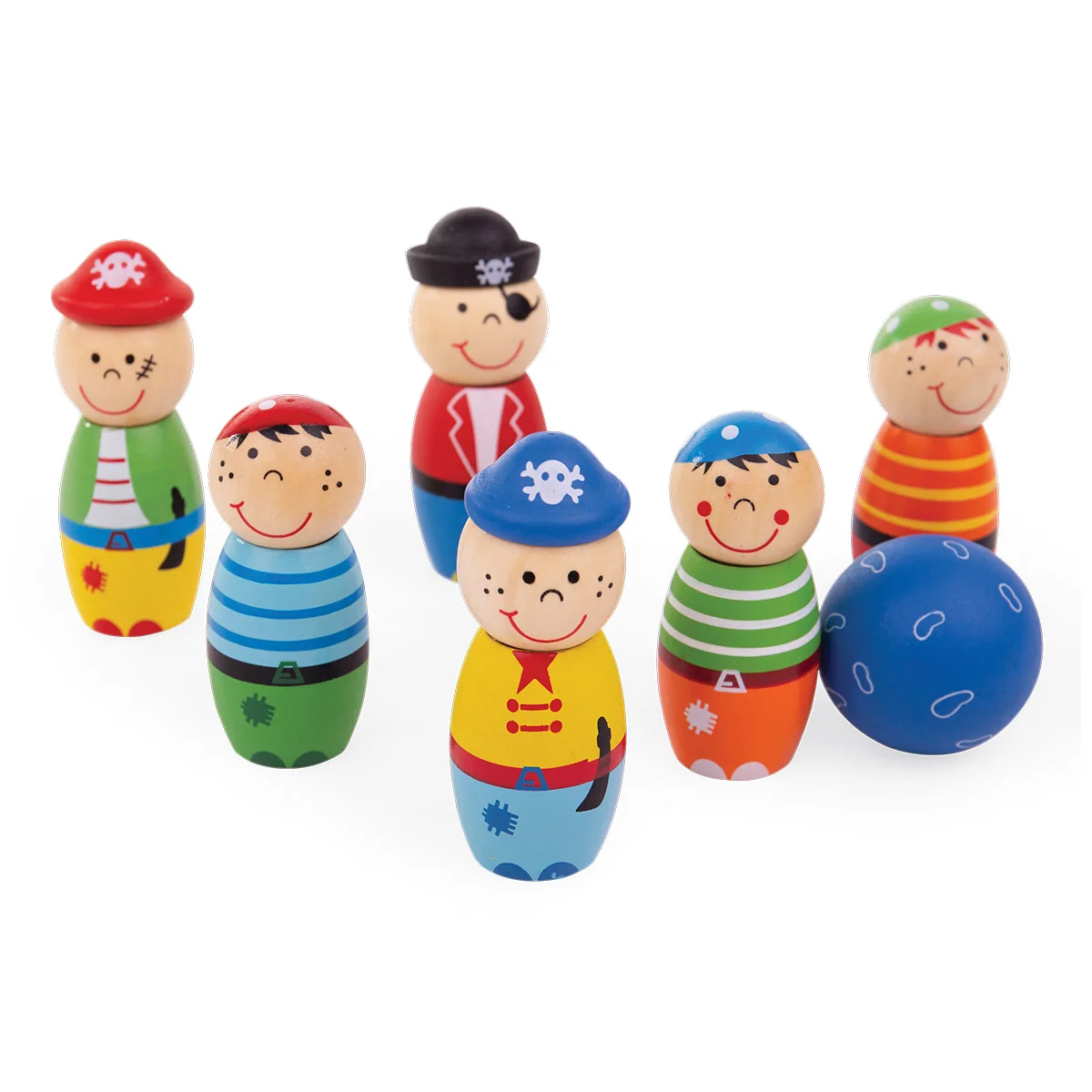 Set popice din lemn, Piratii, dimensiune: cutie: 31x17x5 cm – fotografie produs