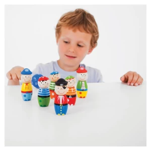 Set popice din lemn, Piratii, dimensiune: cutie: 31x17x5 cm – fotografie produs