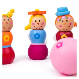 Set popice din lemn, Zane, culoare: Multicolor, dimensiune: 8,5x3 (popice) cm – fotografie produs