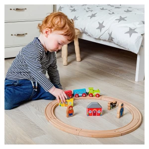 Primul meu circuit feroviar, set 20 piese, BigJigs Toys, culoare: Multicolor, dimensiune: 44 cm – fotografie produs