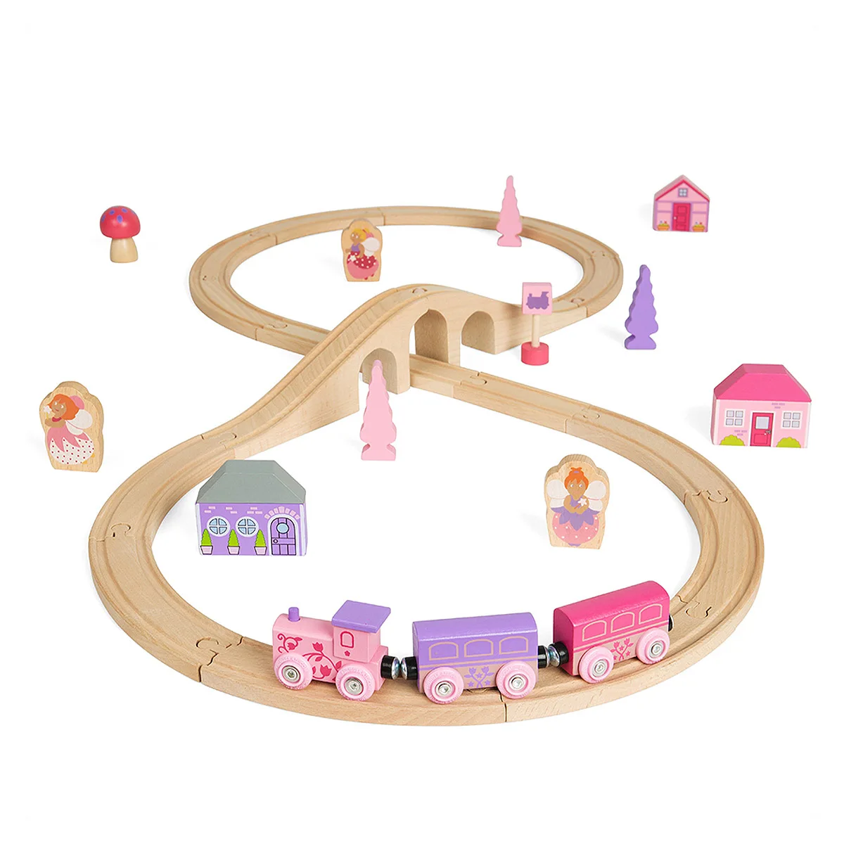 Trenuletul zanelor, in forma de 8, BigJigs Toys, dimensiune: cutie: 39x27x6 cm – fotografie produs