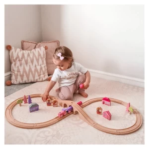 Trenuletul zanelor, in forma de 8, BigJigs Toys, dimensiune: cutie: 39x27x6 cm – fotografie produs