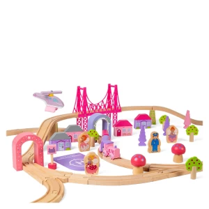 Circuit feroviar, Oraselul zanelor, 75 piese, dimensiune: cutie: 58x36x10 cm – fotografie produs