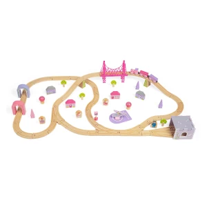 Circuit feroviar, Oraselul zanelor, 75 piese, dimensiune: cutie: 58x36x10 cm – fotografie produs