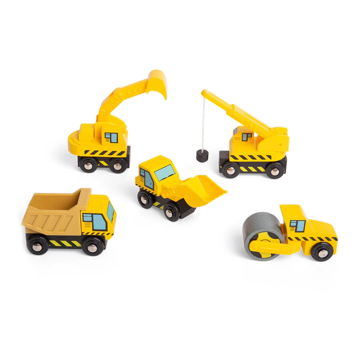 Utilaje constructii din lemn, set cu 5 piese, dimensiune: cutie: 29x18x6 cm – fotografie produs