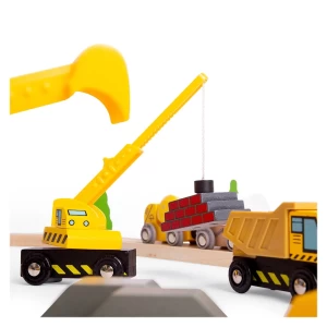 Utilaje constructii din lemn, set cu 5 piese, dimensiune: cutie: 29x18x6 cm – fotografie produs