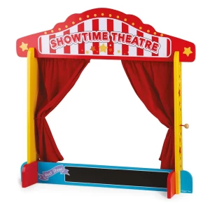 Teatru de papusi din lemn, culoare: Multicolor, dimensiune: 64x65x23 cm – fotografie produs