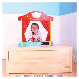 Teatru de papusi din lemn, culoare: Multicolor, dimensiune: 64x65x23 cm – fotografie produs