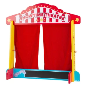 Teatru de papusi din lemn, culoare: Multicolor, dimensiune: 64x65x23 cm – fotografie produs