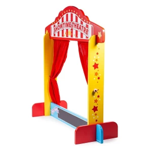 Teatru de papusi din lemn, culoare: Multicolor, dimensiune: 64x65x23 cm – fotografie produs