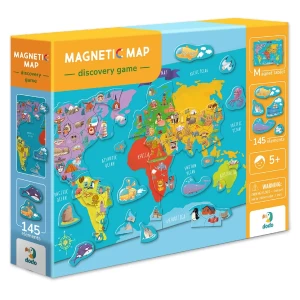 Puzzle magnetic, Harta lumii, culoare: Multicolor, dimensiune: 56x36 cm – fotografie produs