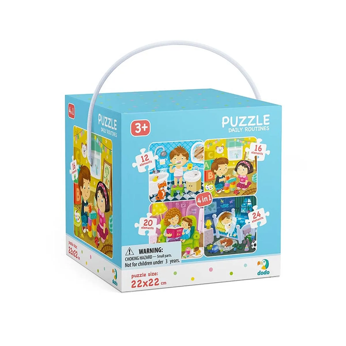 Rutina mea zilnica, puzzle 4 in 1, culoare: Multicolor, dimensiune: 22x22 cm – fotografie produs