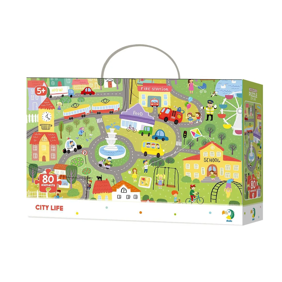 Puzzle de observare, City life, 80 piese, culoare: Multicolor, dimensiune: 41x31 cm – fotografie produs
