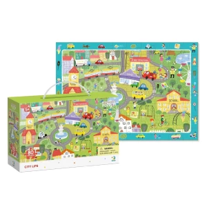 Puzzle de observare, City life, 80 piese, culoare: Multicolor, dimensiune: 41x31 cm – fotografie produs