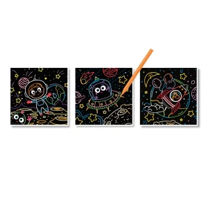 Set creativ de razuit, Spatiul Cosmic, culoare: Multicolor, dimensiune: 29x21 cm – fotografie produs