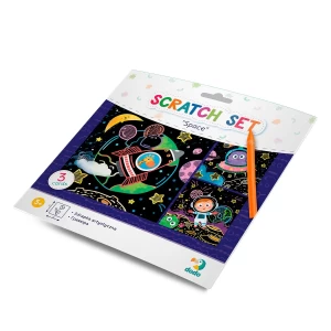 Set creativ de razuit, Spatiul Cosmic, culoare: Multicolor, dimensiune: 29x21 cm – fotografie produs
