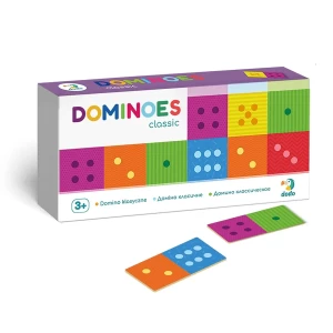 Domino clasic, 28 piese, culoare: Multicolor, dimensiune: 23x12x4 cm – fotografie produs