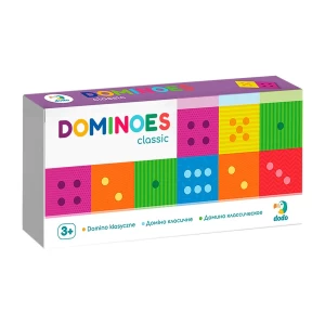 Domino clasic, 28 piese, culoare: Multicolor, dimensiune: 23x12x4 cm – fotografie produs