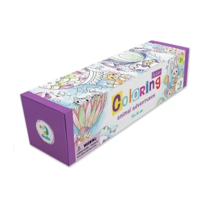 Poster de colorat, Aventuri cu animale, 70 x 16 cm, culoare: Multicolor, dimensiune: 70x16 cm – fotografie produs