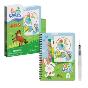 Carte de colorat cu apa, Ferma, culoare: Multicolor, dimensiune: 16x12 cm – fotografie produs