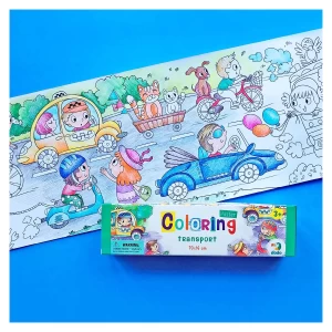 Poster de colorat, Transporturi, 70 x 16 cm, culoare: Multicolor, dimensiune: 70x16 cm – fotografie produs