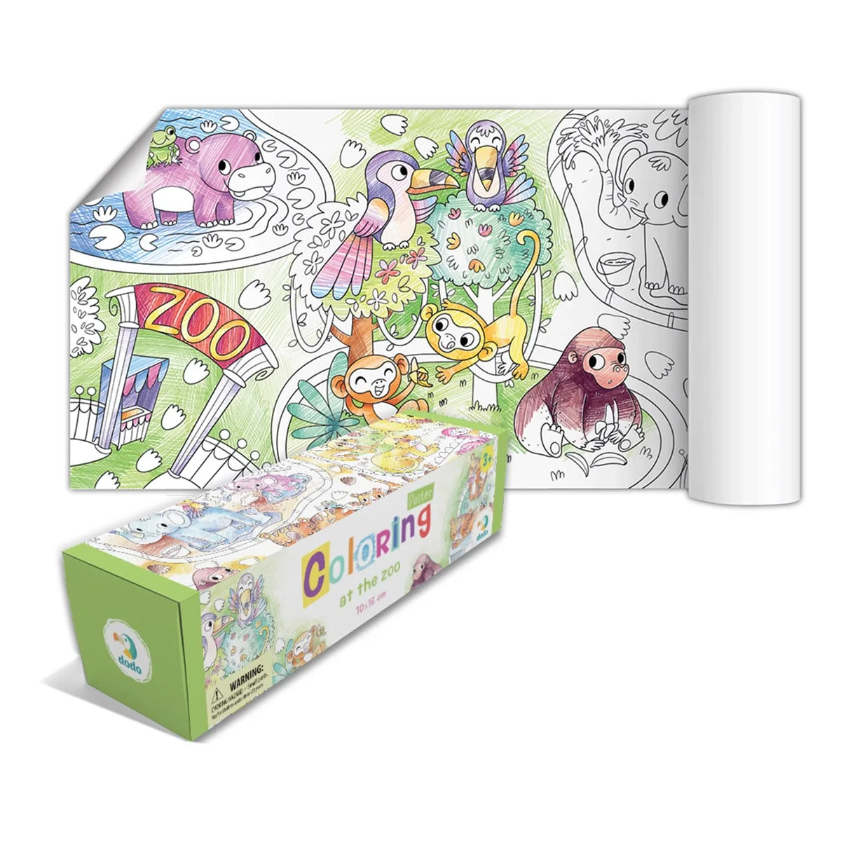 Poster de colorat, La Zoo, 70 x 16 cm, culoare: Multicolor, dimensiune: 70x16 cm – fotografie produs