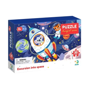 Puzzle educativ, Calatorie prin spatiu, 30 piese, culoare: Multicolor, dimensiune: 27x20 cm – fotografie produs