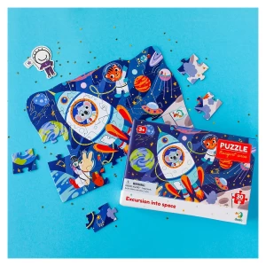 Puzzle educativ, Calatorie prin spatiu, 30 piese, culoare: Multicolor, dimensiune: 27x20 cm – fotografie produs
