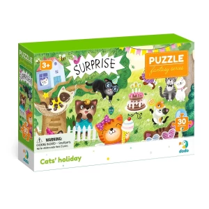 Petrecerea pisicutelor, puzzle cu 30 de piese, culoare: Multicolor, dimensiune: 27x20 cm – fotografie produs