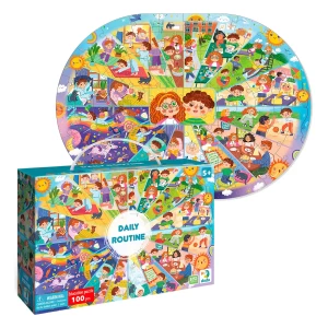 Rutina zilnica, puzzle 100 piese, culoare: Multicolor, dimensiune: 45x32 cm – fotografie produs