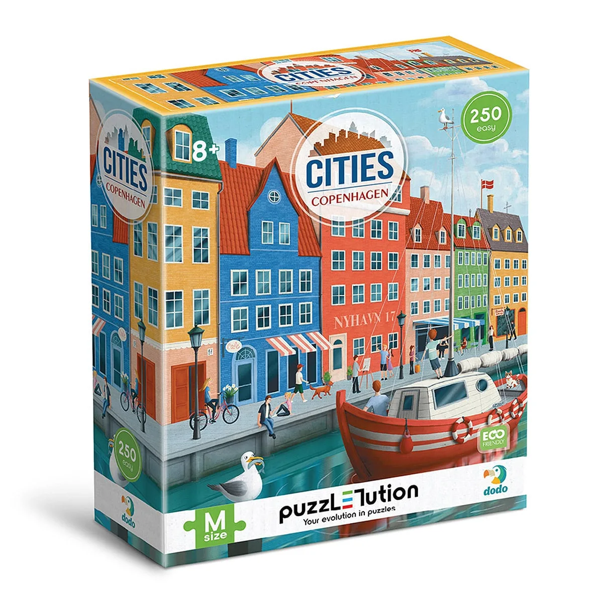 Puzzle orase, Copenhaga, 250 piese, culoare: Multicolor, dimensiune: 39x28 cm – fotografie produs