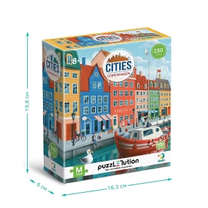 Puzzle orase, Copenhaga, 250 piese, culoare: Multicolor, dimensiune: 39x28 cm – fotografie produs