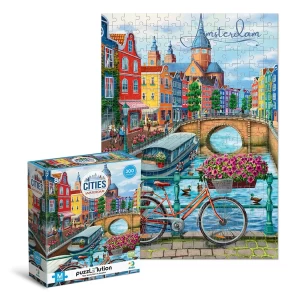 Puzzle orase, Amsterdam, 300 piese, culoare: Multicolor, dimensiune: 39x28 cm – fotografie produs