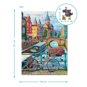 Puzzle orase, Amsterdam, 300 piese, culoare: Multicolor, dimensiune: 39x28 cm – fotografie produs