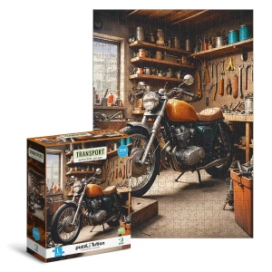 Puzzle Motorbike Garage, 500 piese, culoare: Multicolor, dimensiune: 33x47 cm – fotografie produs