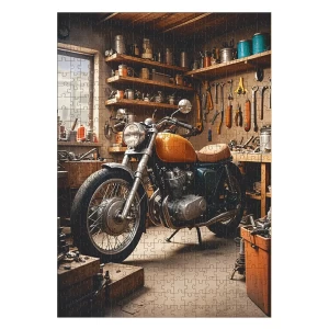 Puzzle Motorbike Garage, 500 piese, culoare: Multicolor, dimensiune: 33x47 cm – fotografie produs