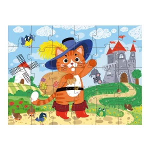 Puzzle Motanul Încălțat, 30 piese, culoare: Multicolor, dimensiune: 27x20 cm – fotografie produs