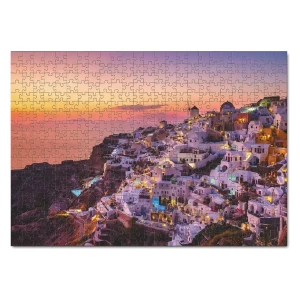 Puzzle Oia village, Grecia, 500 piese, culoare: Multicolor, dimensiune: 47x33 cm – fotografie produs