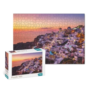 Puzzle Oia village, Grecia, 500 piese, culoare: Multicolor, dimensiune: 47x33 cm – fotografie produs