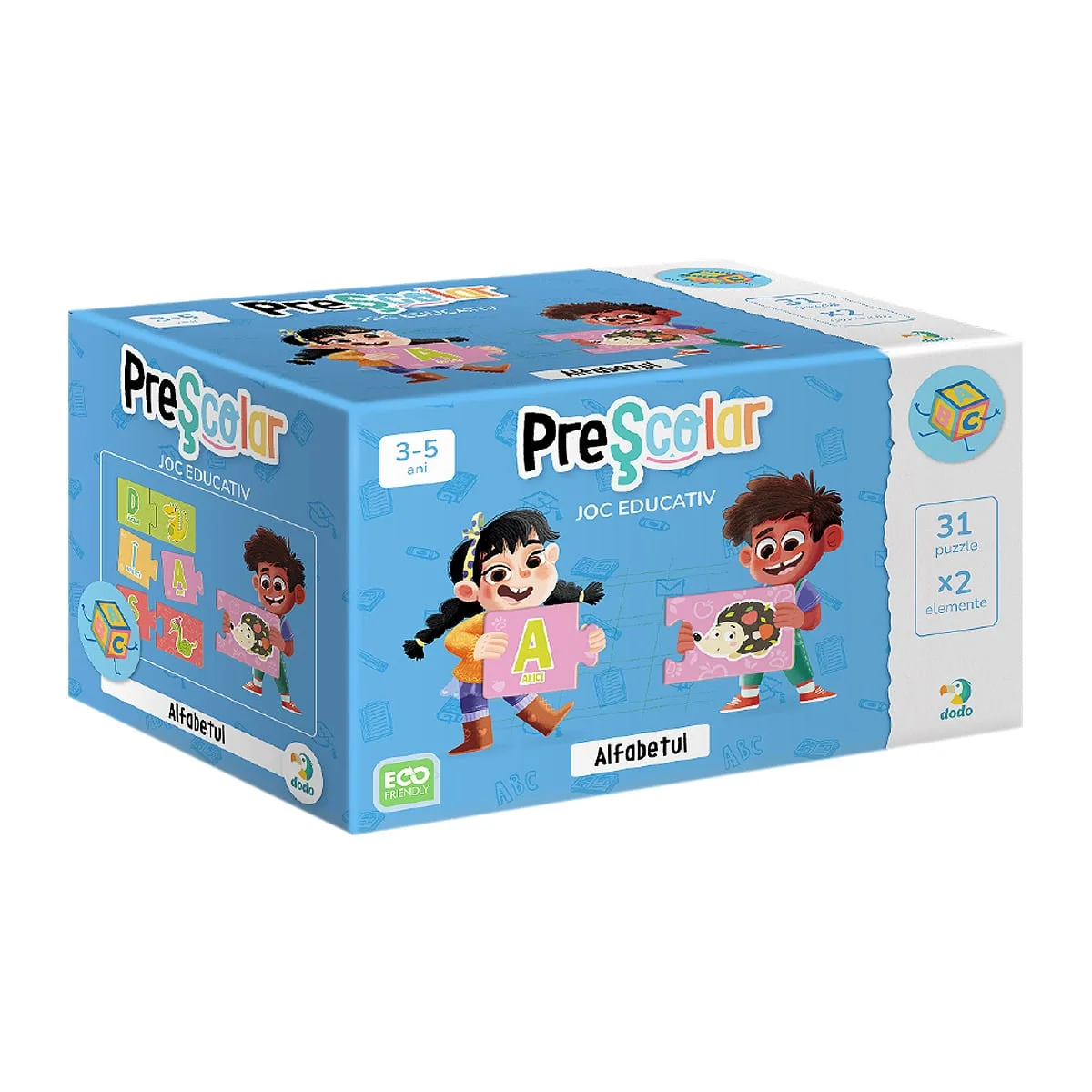 Invatam Alfabetul in limba romana, joc educativ, culoare: Multicolor, dimensiune: 20x17x6 cm – fotografie produs