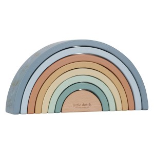 Curcubeu montessori din lemn, Little Dutch, culoare: Multicolor, dimensiune: 32x19x6 cm – fotografie produs