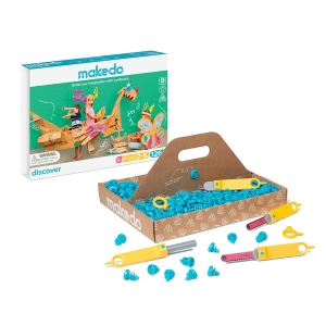 Makedo Discover, kit pentru construcții din carton, 126 piese, culoare: Multicolor, dimensiune: 33x24x5 cm – fotografie produs
