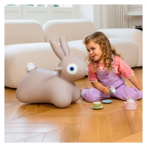 Hoppi Bunny, iepuras gonflabil saltaret, gri, culoare: Multicolor, dimensiune: 50x56 cm – fotografie produs