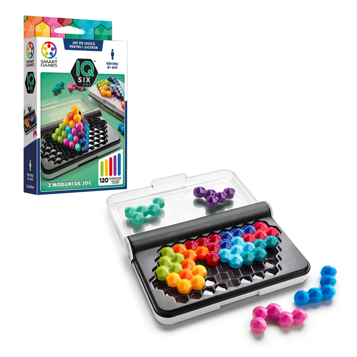 IQ Six Pro, joc de logica, SMART GAMES, culoare: Multicolor, dimensiune: 14x10x3 cm – fotografie produs