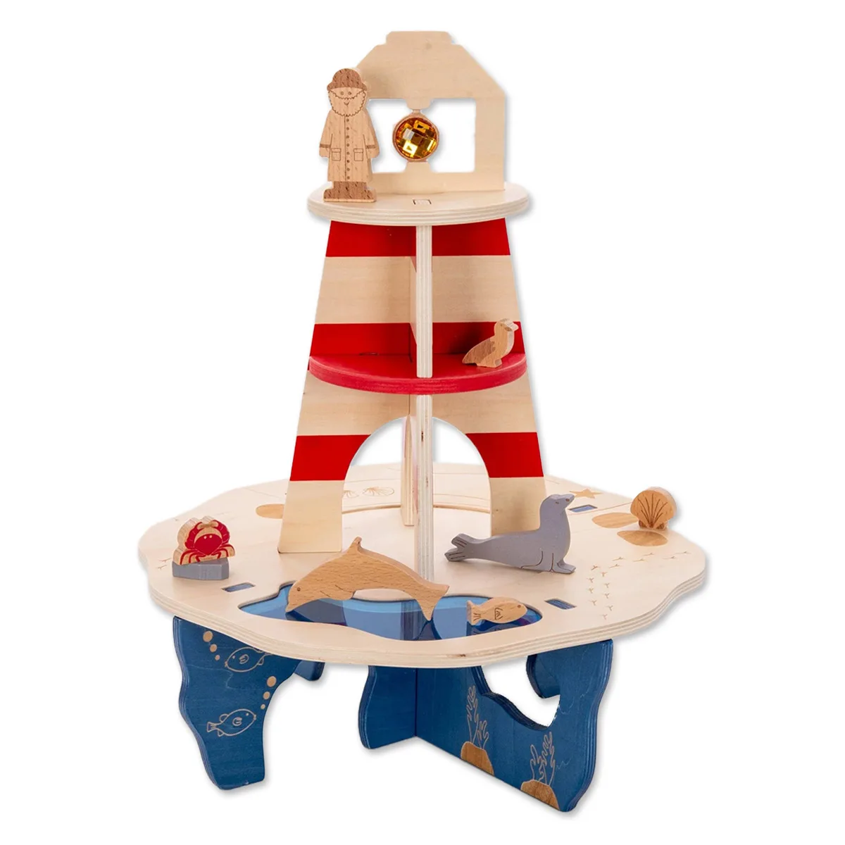 Insula cu far, set din lemn cu accesorii, culoare: Multicolor, dimensiune: 46x37 cm – fotografie produs