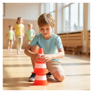 Conuri de semnalizare, set 4 bucăți, 12×18 cm, culoare: Multicolor, dimensiune: 12x12x18 cm – fotografie produs