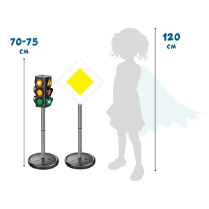 Educatie rutieră, set cu semafor si indicatoare XXL, culoare: Multicolor, dimensiune: 45x30x22 cm – fotografie produs