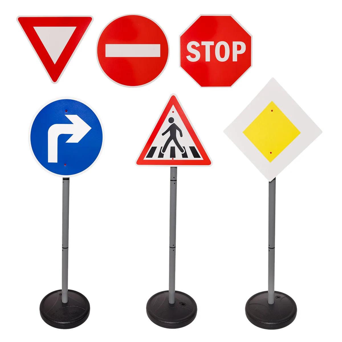 Educatie rutieră, set 6 semne de circulație gigant, culoare: Multicolor, dimensiune: 20x75 cm – fotografie produs