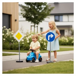 Educatie rutieră, set 6 semne de circulație gigant, culoare: Multicolor, dimensiune: 20x75 cm – fotografie produs