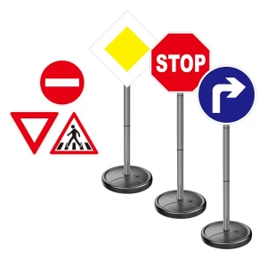 Educatie rutieră, set 6 semne de circulație gigant, culoare: Multicolor, dimensiune: 20x75 cm – fotografie produs